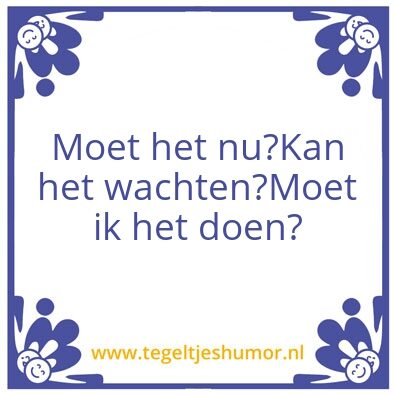 Tegeltje: Nu