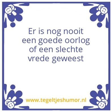Tegeltje: vrede