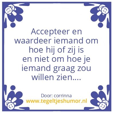 Tegeltje: acceptatie
