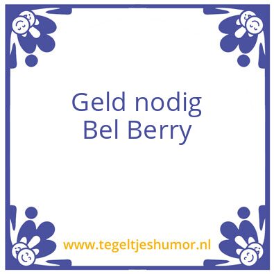 Tegeltje: geld