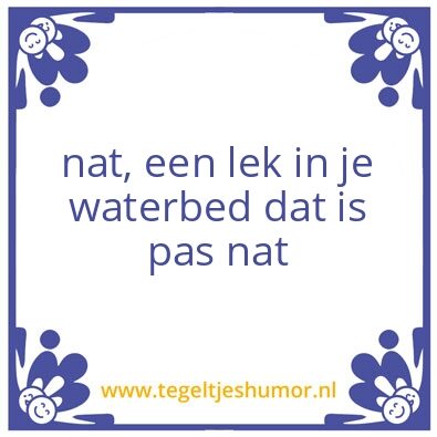 Tegeltje: waterbed