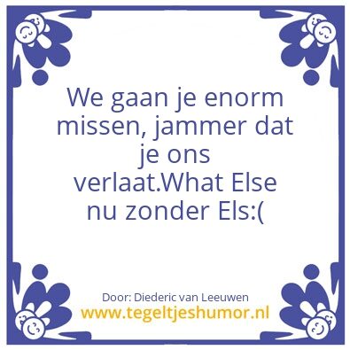 Tegeltje: Els