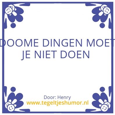 Tegeltje: Henry