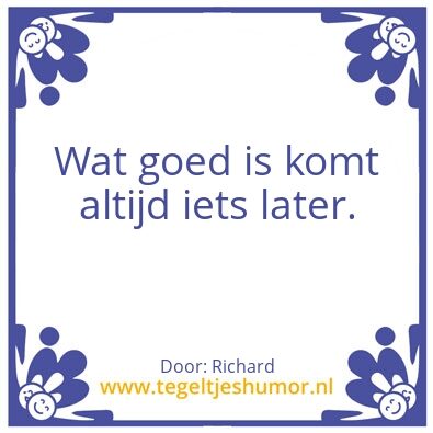 Tegeltje: Goed