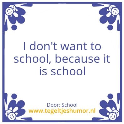 Tegeltje: School