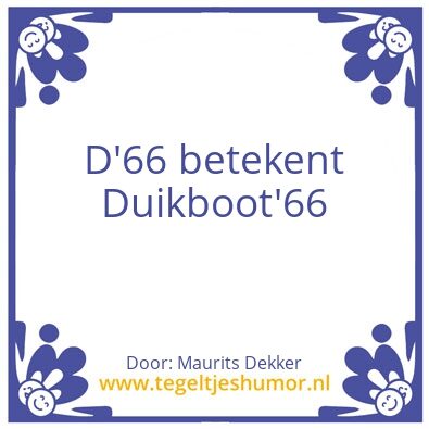 Tegeltje: D’66