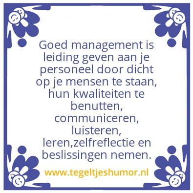Tegeltje: Management.