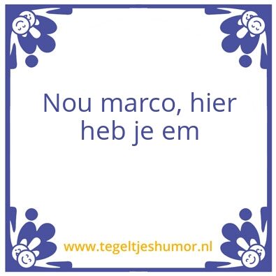 Tegeltje: Marco