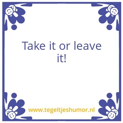 Tegeltje: Leave