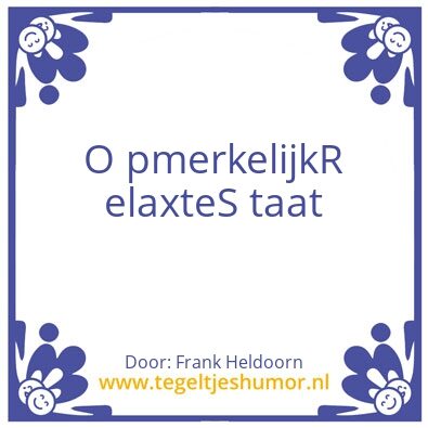 Tegeltje: Techno