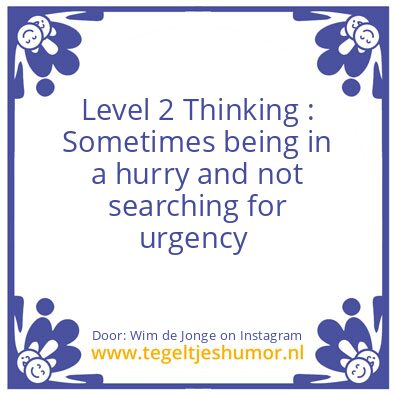 Tegeltje: Level 2 Thinking