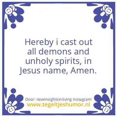 Tegeltje: In Jesus Name.