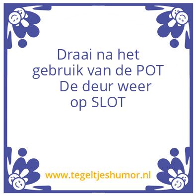 Tegeltje: Wc