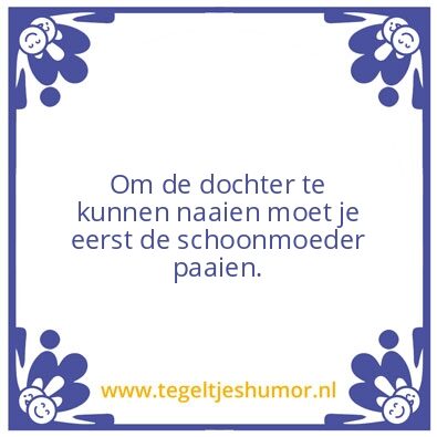 Tegeltje: Schoonmoeder