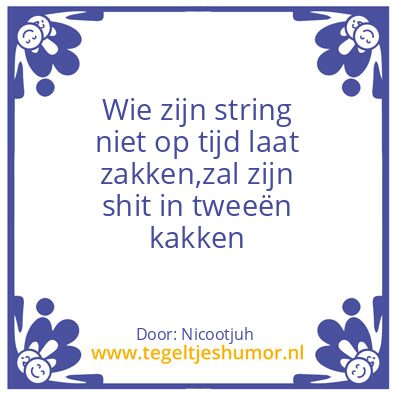 Tegeltje: String