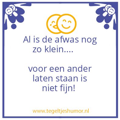 Tegeltje: afwas