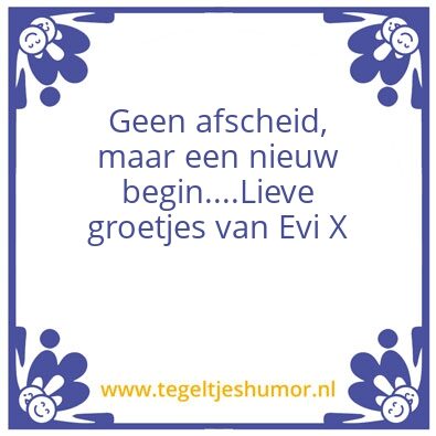 Tegeltje: Afscheid