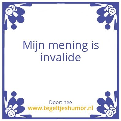 Tegeltje: invalide