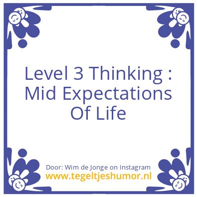 Tegeltje: Level 2 Thinking
