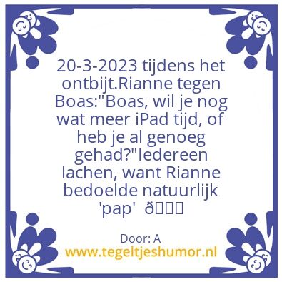 Tegeltje: A