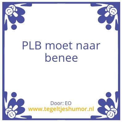 Tegeltje: plb