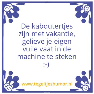 Tegeltje: Afwas