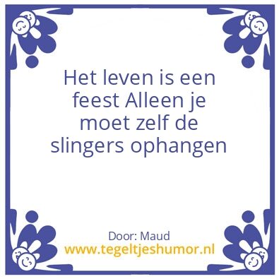 Tegeltje: Feest