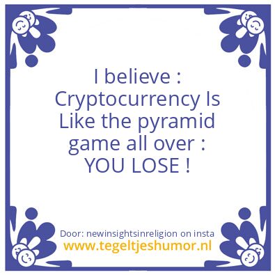 Tegeltje: Cripto Crappy.
