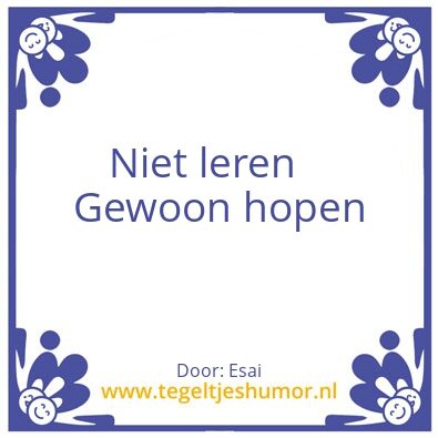 Tegeltje: Leren