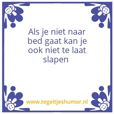 Tegeltje: Slapen