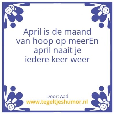 Tegeltje: April