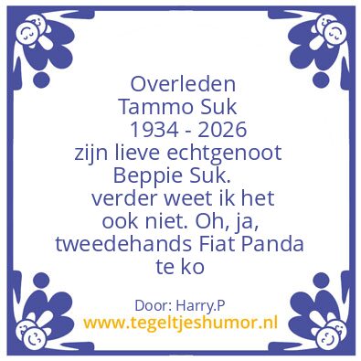 Tegeltje: Overleden