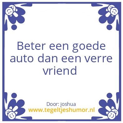 Tegeltje: auto