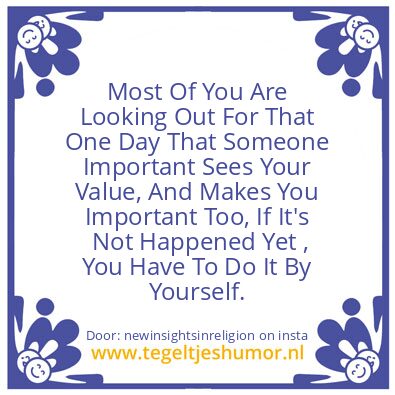 Tegeltje: Your Value !