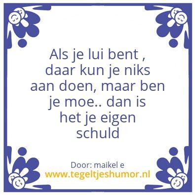 Tegeltje: lui