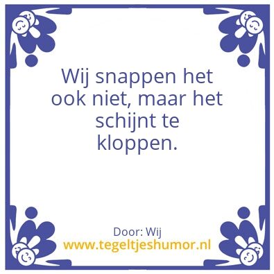 Tegeltje: Wij