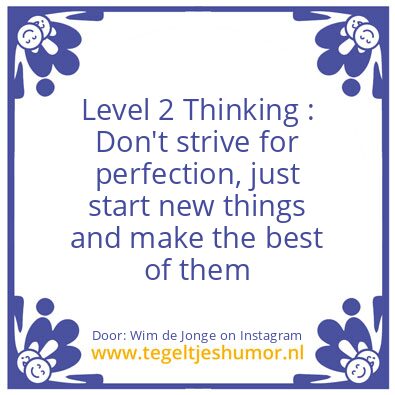 Tegeltje: Level 2 Thinking