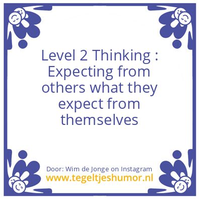 Tegeltje: Level 2 Thinking