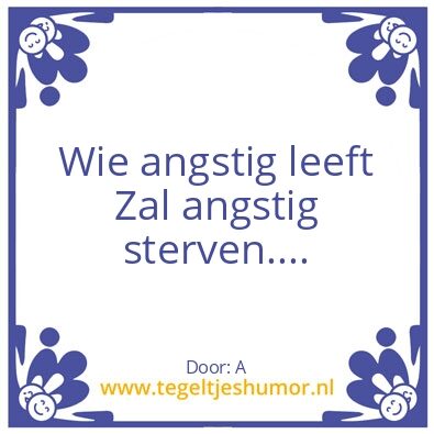 Tegeltje: Angst