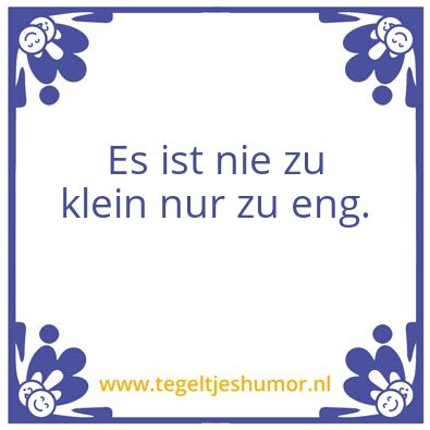 Tegeltje: Klein