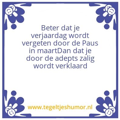 Tegeltje: Jarig