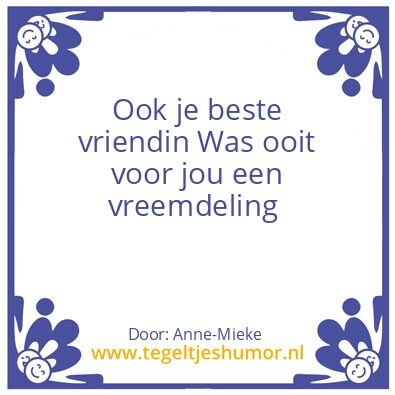 Tegeltje: Vreemdeling