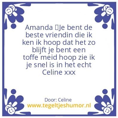 Tegeltje: Amanda