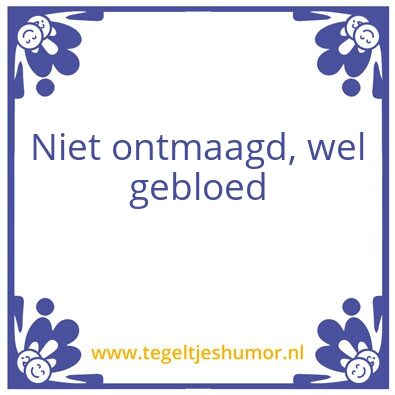 Tegeltje: Bebloed