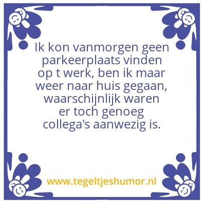 Tegeltje: Drukte