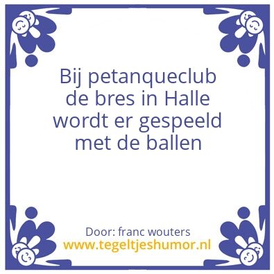 Tegeltje: petanque