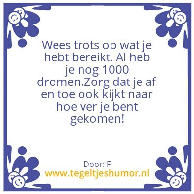 Tegeltje: Slogan