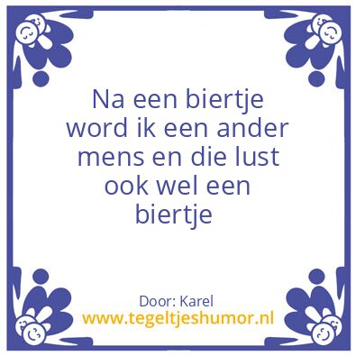 Tegeltje: Bier