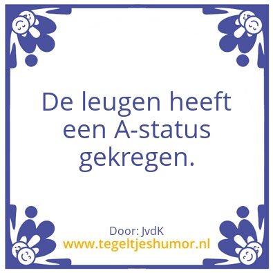 Tegeltje: A-status