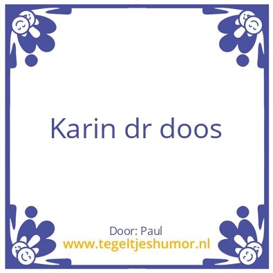 Tegeltje: karin